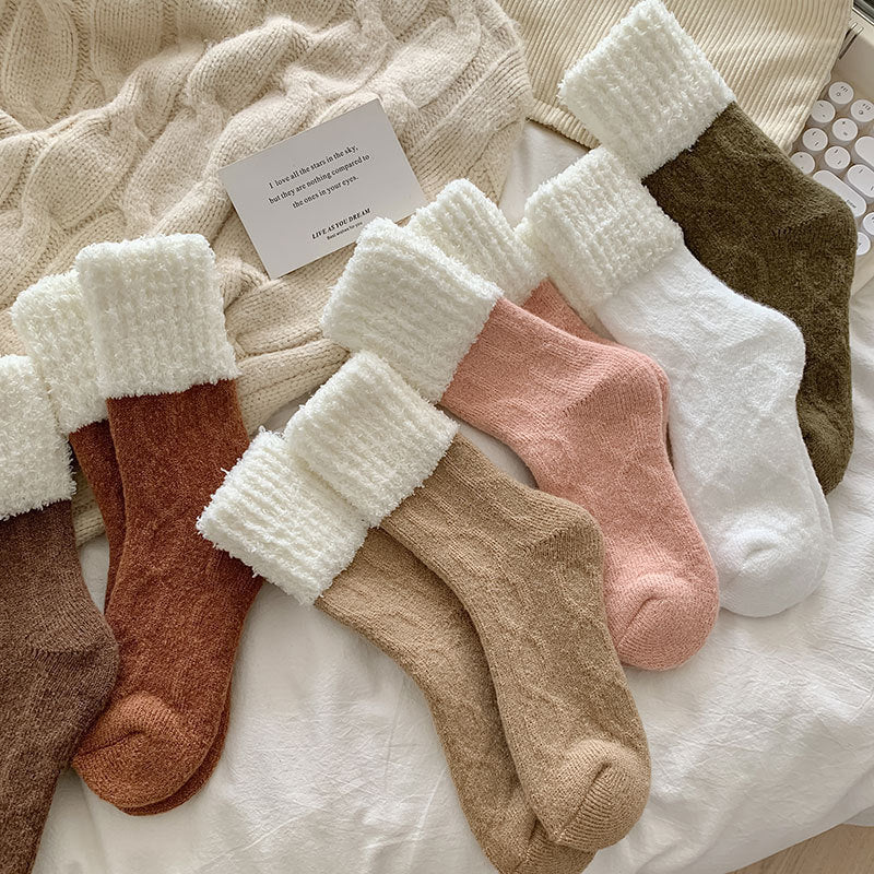 Women's Fleece-Lined Wool Blend Winter Socks